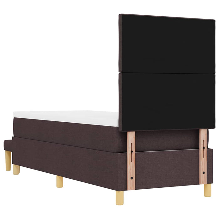 Pat cu arcuri cu headboard Maro închis 200 x 80 cm țesătură WALTI