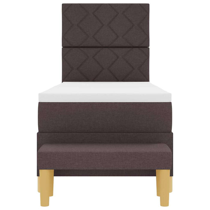 Pat cu arcuri cu headboard Maro închis 200 x 80 cm țesătură WALTI