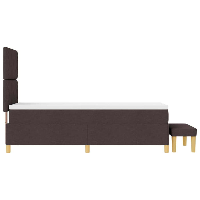 Pat cu arcuri cu headboard Maro închis 200 x 80 cm țesătură WALTI