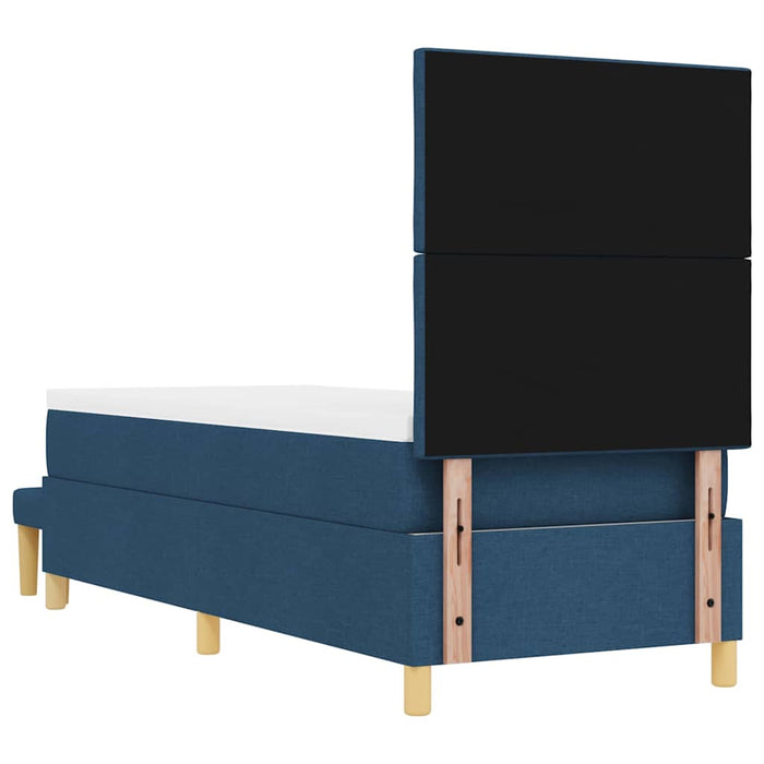 Pat cu arcuri cu headboard albastru 200 x 80 cm țesătură WALTI