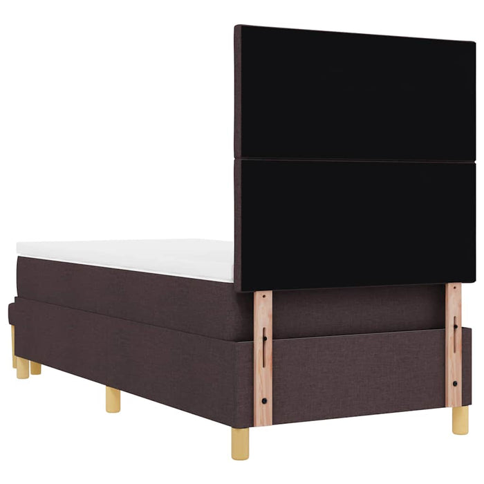 Pat cu arcuri cu headboard Maro închis 190 x 90 cm țesătură - WALTI WALTI