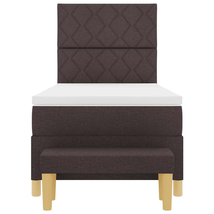 Pat cu arcuri cu headboard Maro închis 190 x 90 cm țesătură - WALTI WALTI