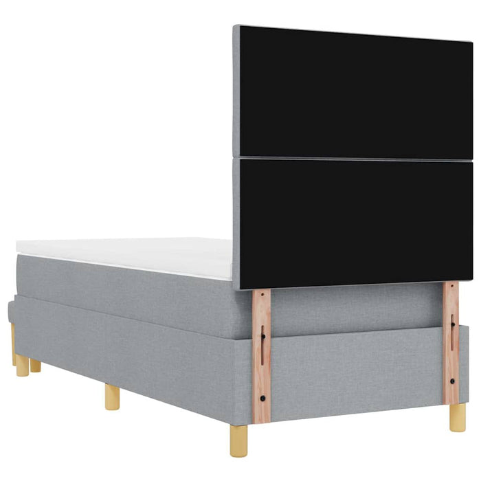 Pat cu arcuri cu headboard Gri deschis 200 x 80 cm țesătură WALTI