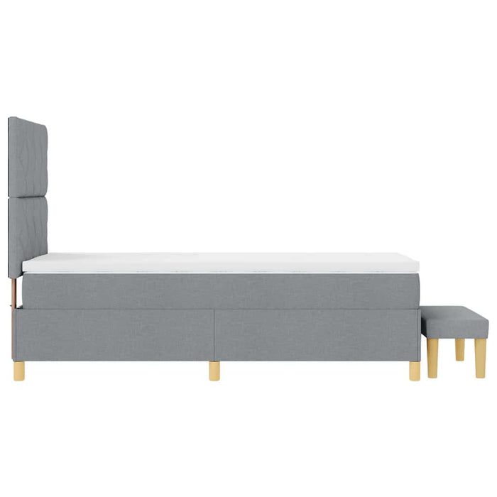 Pat cu arcuri cu headboard Gri deschis 200 x 80 cm țesătură WALTI