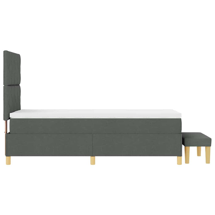 Pat cu arcuri cu headboard Gri închis 200 x 90 cm țesătură WALTI
