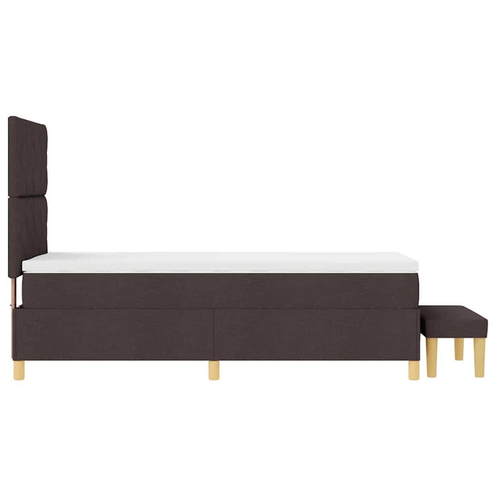 Pat cu arcuri cu headboard Maro închis 200 x 90 cm țesătură WALTI