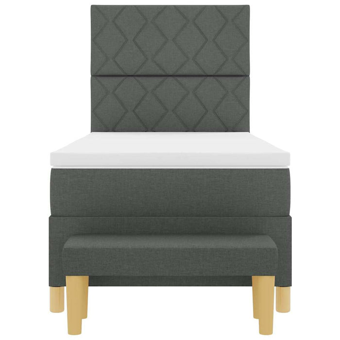 Pat cu arcuri cu pernă Gri închis 200 x 100 cm țesătură - WALTI WALTI