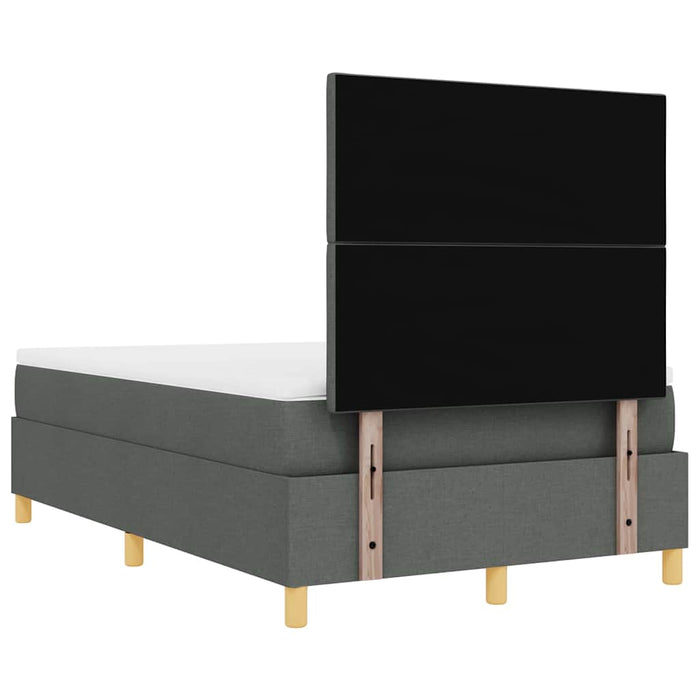 Pat cu arcuri cu headboard Gri închis 190 x 120 cm țesătură - WALTI WALTI