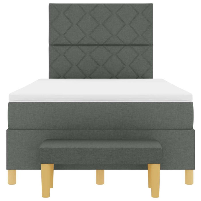 Pat cu arcuri cu headboard Gri închis 190 x 120 cm țesătură - WALTI WALTI