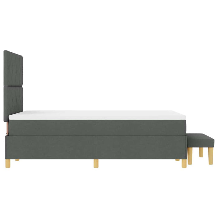 Pat cu arcuri cu headboard Gri închis 190 x 120 cm țesătură - WALTI WALTI