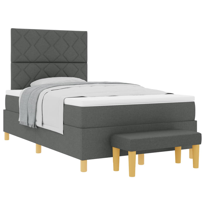 Pat cu arcuri cu pernă Gri închis 200 x 120 cm țesătură - WALTI WALTI