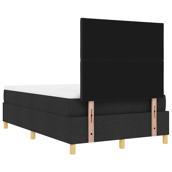 Pat cu arcuri cu saltea Negru 120 x 200 cm țesătură - WALTI WALTI