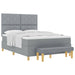 Pat cu arcuri cu headboard Gri deschis 190 x 140 cm țesătură - WALTI WALTI
