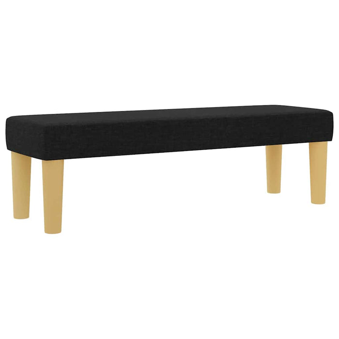 Pat cu arcuri cu pernă cu headboard Negru 190 x 140 cm țesătură WALTI