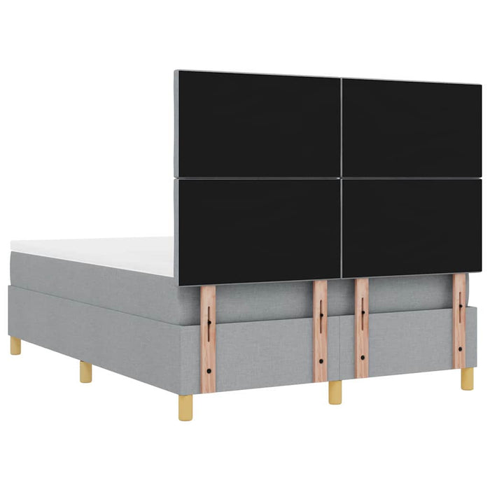 Pat cu arcuri cu pernă Gri deschis 200 x 140 cm țesătură - WALTI WALTI