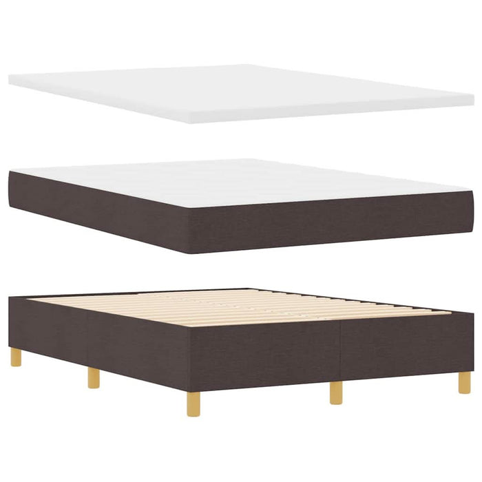 Pat cu arcuri cu headboard Maro închis 200 x 140 cm țesătură WALTI