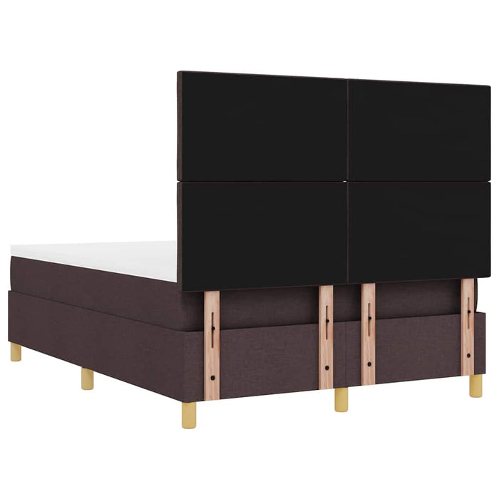 Pat cu arcuri cu headboard Maro închis 200 x 140 cm țesătură WALTI