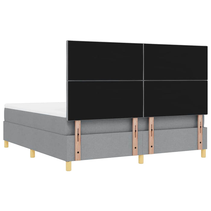Pat cu arcuri cu headboard Gri deschis 200 x 180 cm țesătură WALTI