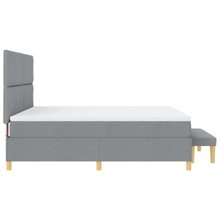 Pat cu arcuri cu headboard Gri deschis 200 x 180 cm țesătură WALTI