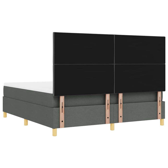 Pat cu arcuri cu pernă Gri închis 200 x 180 cm țesătură WALTI