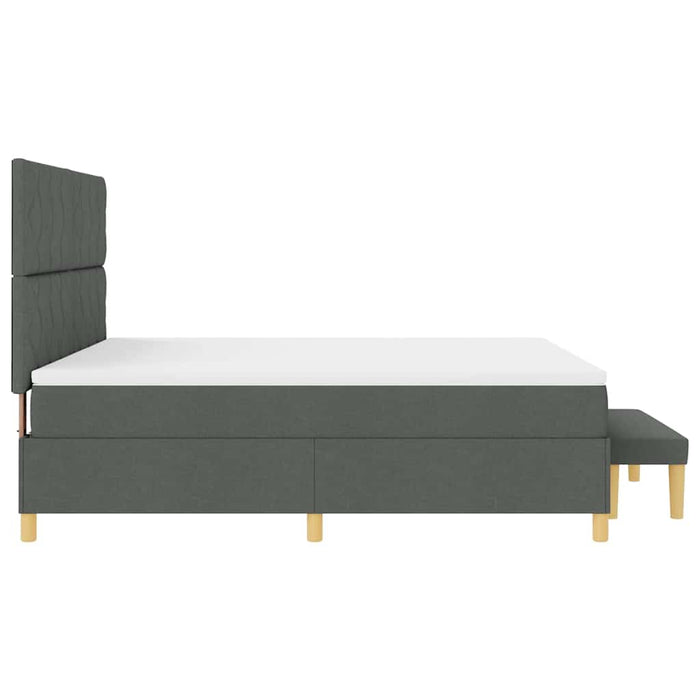 Pat cu arcuri cu pernă Gri închis 200 x 180 cm țesătură WALTI