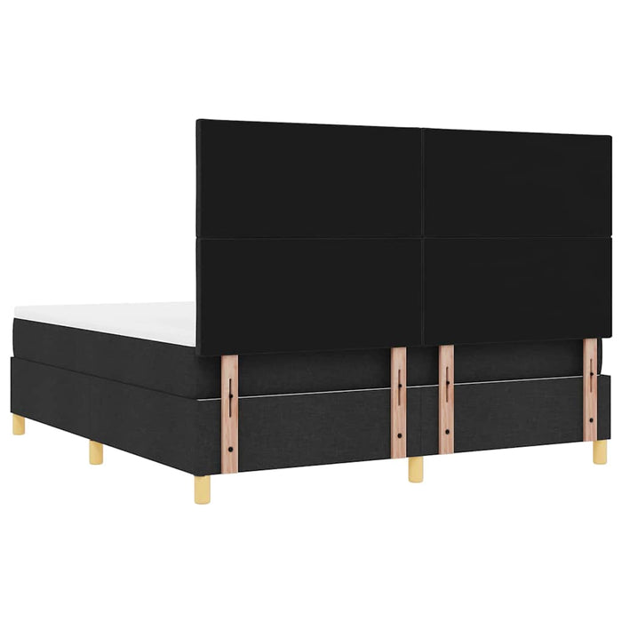 Pat cu arcuri cu headboard Negru 200 x 180 cm țesătură WALTI