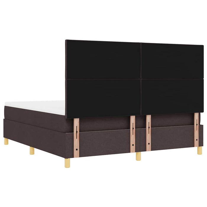 Pat cu arcuri cu headboard Maro închis 200 x 180 cm țesătură - WALTI WALTI