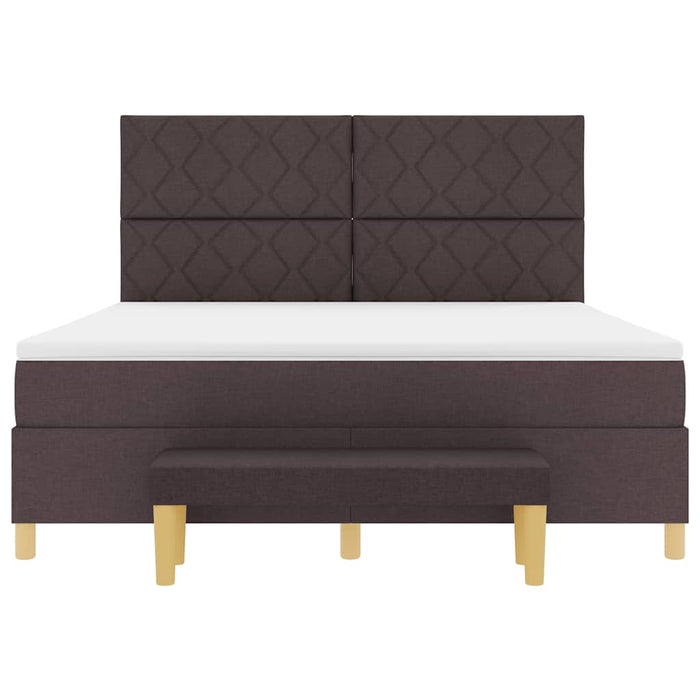Pat cu arcuri cu headboard Maro închis 200 x 180 cm țesătură - WALTI WALTI