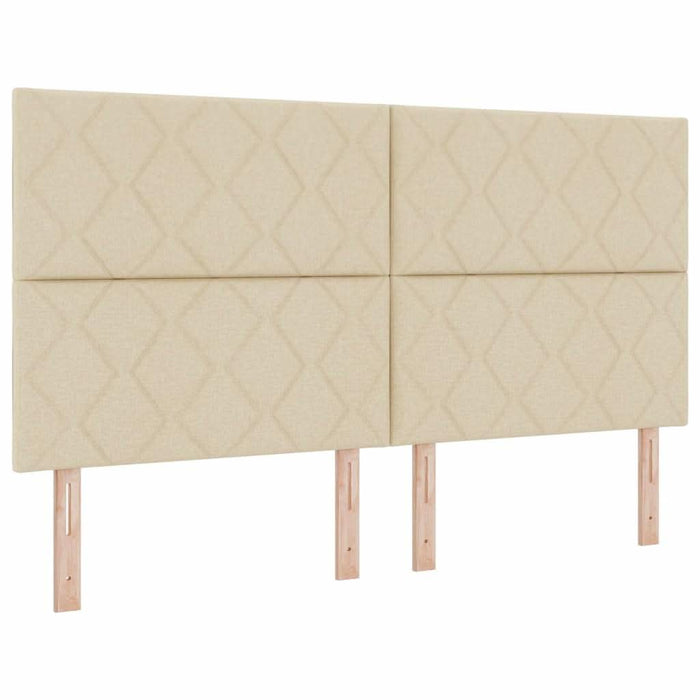 Pat cu arcuri cu pernă cu headboard Crem 200 x 180 cm țesătură WALTI