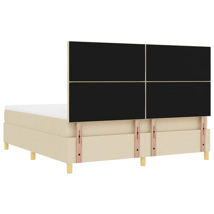 Pat cu arcuri cu pernă cu headboard Crem 200 x 180 cm țesătură WALTI