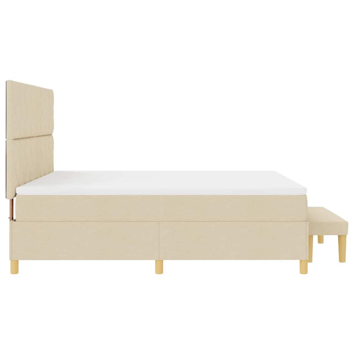 Pat cu arcuri cu pernă cu headboard Crem 200 x 180 cm țesătură WALTI