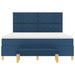 Pat cu arcuri cu headboard albastru 200 x 180 cm țesătură - WALTI WALTI