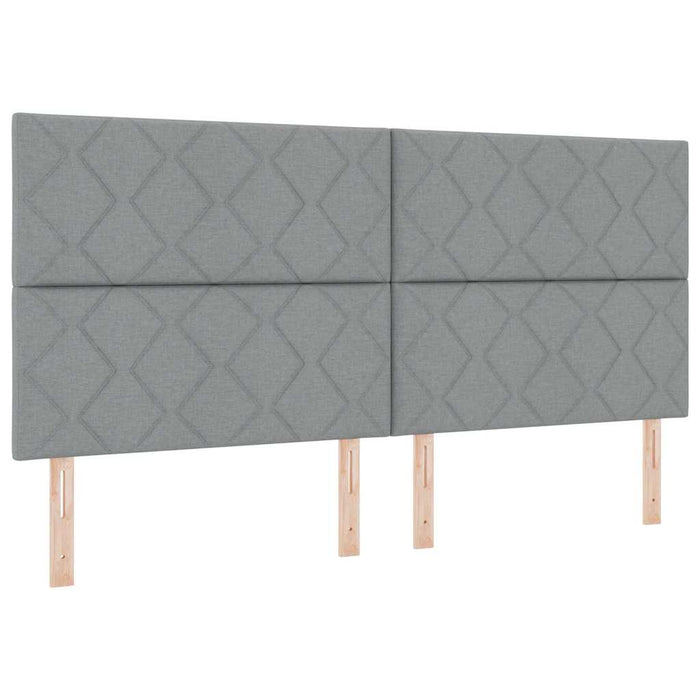 Pat cu arcuri cu saltea Gri deschis 200 x 200 cm țesătură - WALTI WALTI