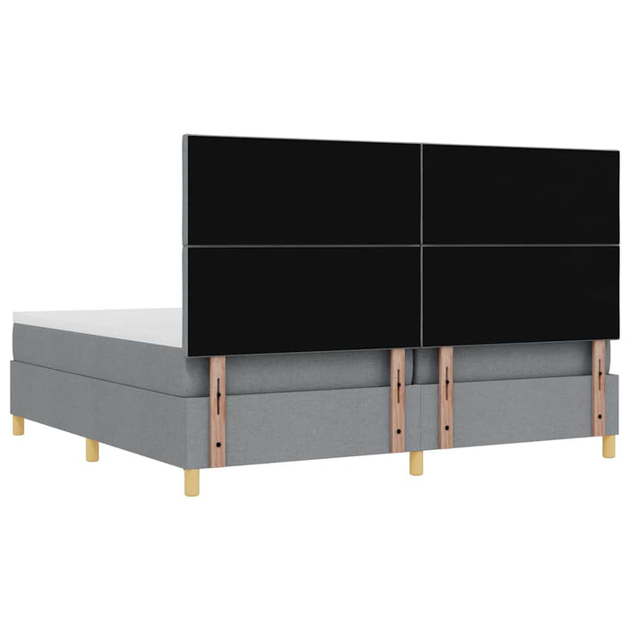 Pat cu arcuri cu saltea Gri deschis 200 x 200 cm țesătură - WALTI WALTI