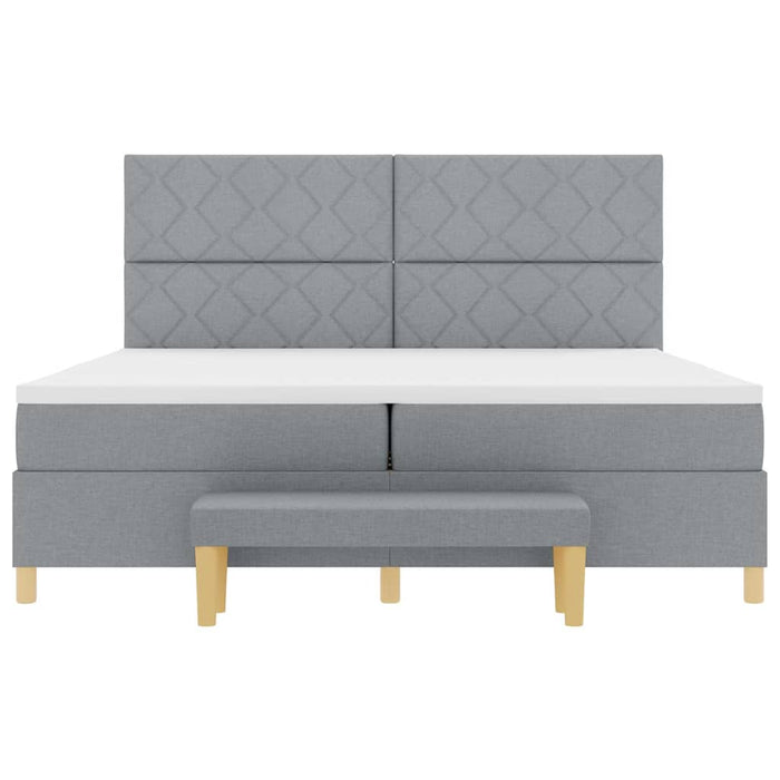 Pat cu arcuri cu saltea Gri deschis 200 x 200 cm țesătură - WALTI WALTI