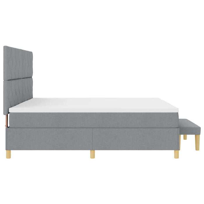 Pat cu arcuri cu saltea Gri deschis 200 x 200 cm țesătură - WALTI WALTI