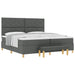 Pat cu arcuri cu headboard Gri închis 200 x 200 cm țesătură - WALTI WALTI