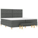 Pat cu arcuri cu headboard Gri închis 200 x 200 cm țesătură - WALTI WALTI