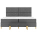 Pat cu arcuri cu headboard Gri închis 200 x 200 cm țesătură - WALTI WALTI