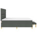 Pat cu arcuri cu headboard Gri închis 200 x 200 cm țesătură - WALTI WALTI