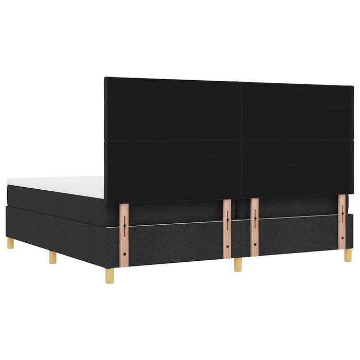 Pat cu arcuri cu saltea Negru 200 x 200 cm țesătură - WALTI WALTI