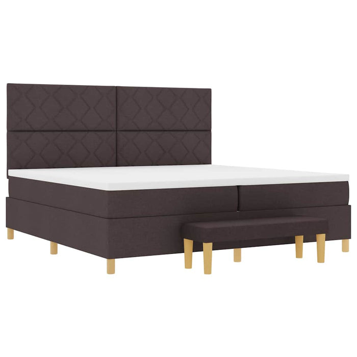 Pat cu arcuri cu saltea Maro închis 200 x 200 cm țesătură - WALTI WALTI
