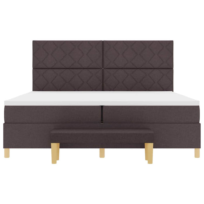 Pat cu arcuri cu saltea Maro închis 200 x 200 cm țesătură - WALTI WALTI