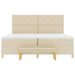 Pat cu arcuri cu saltea cu headboard Crem 200 x 200 cm țesătură - WALTI WALTI