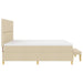 Pat cu arcuri cu saltea cu headboard Crem 200 x 200 cm țesătură - WALTI WALTI