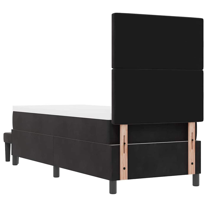 Pat cu arcuri cu headboard Negru 200 x 80 cm Catifea WALTI