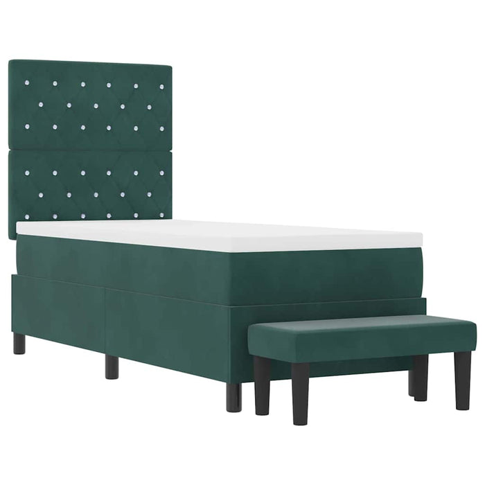 Pat cu arcuri cu pernă Verde închis 200 x 80 cm Catifea WALTI