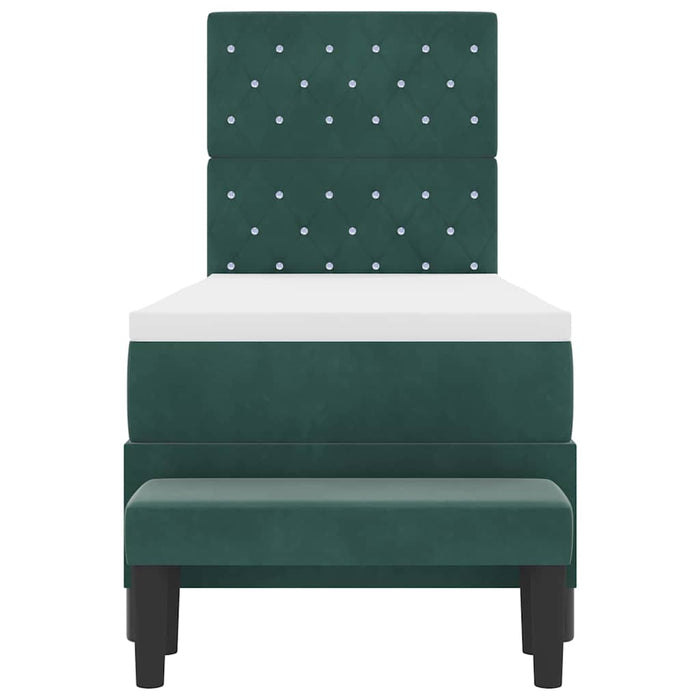 Pat cu arcuri cu pernă Verde închis 200 x 80 cm Catifea WALTI