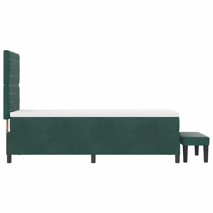 Pat cu arcuri cu pernă Verde închis 200 x 80 cm Catifea WALTI