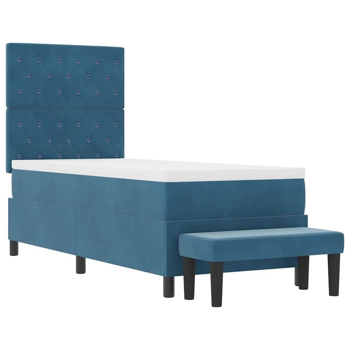 Pat cu arcuri cu pernă Albastru închis 200 x 80 cm Catifea WALTI